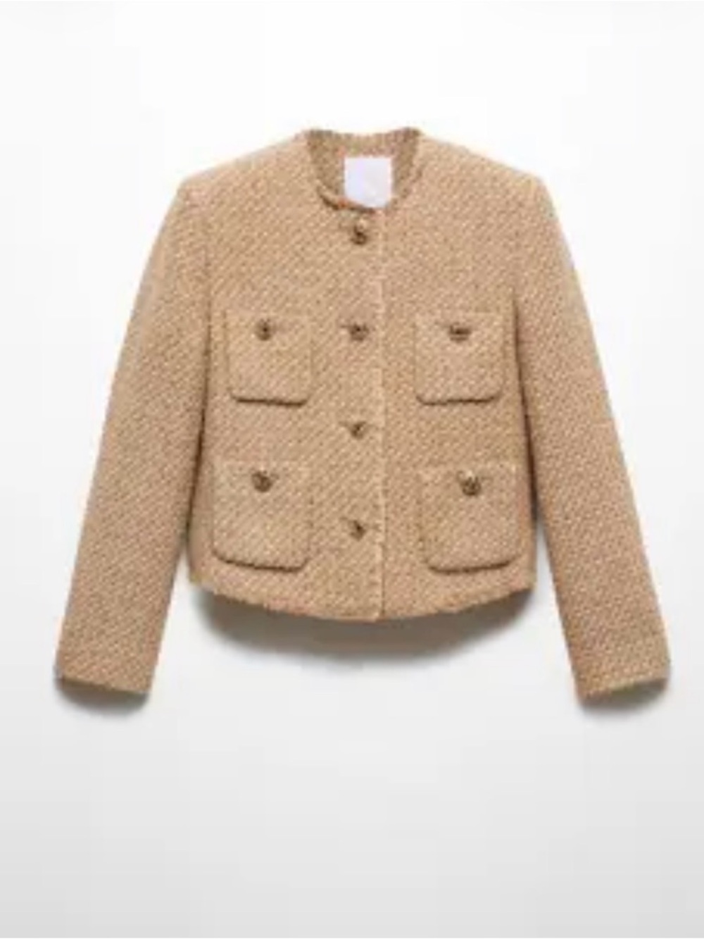 Mango Tweed Jacket with Jewel Buttons